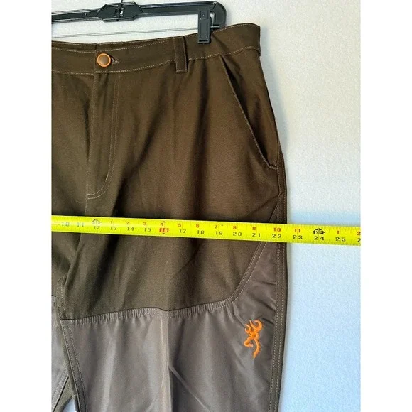 Browning Hunting Pants Men 38X32 Brown Double Knee Pockets Outdoor Workwear Logo - Picture 3 of 4